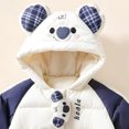 thumbnail image 3 of Winter Padded Snowsuit foe Boys Girls Cute Koala Ear Hooded Jumpsuit Long Raglan Sleeve Quilted Warm Outfits, 3 of 6