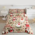 thumbnail image 2 of Manfei Kawaii Penguin Animal Full Size Comforter Sets, Christmas Snowman Bedding Comforter Set, Winter Flower Plant Reversible Bedding Sets, Microfiber Bedroom Decor, 3 Pieces, 2 of 8