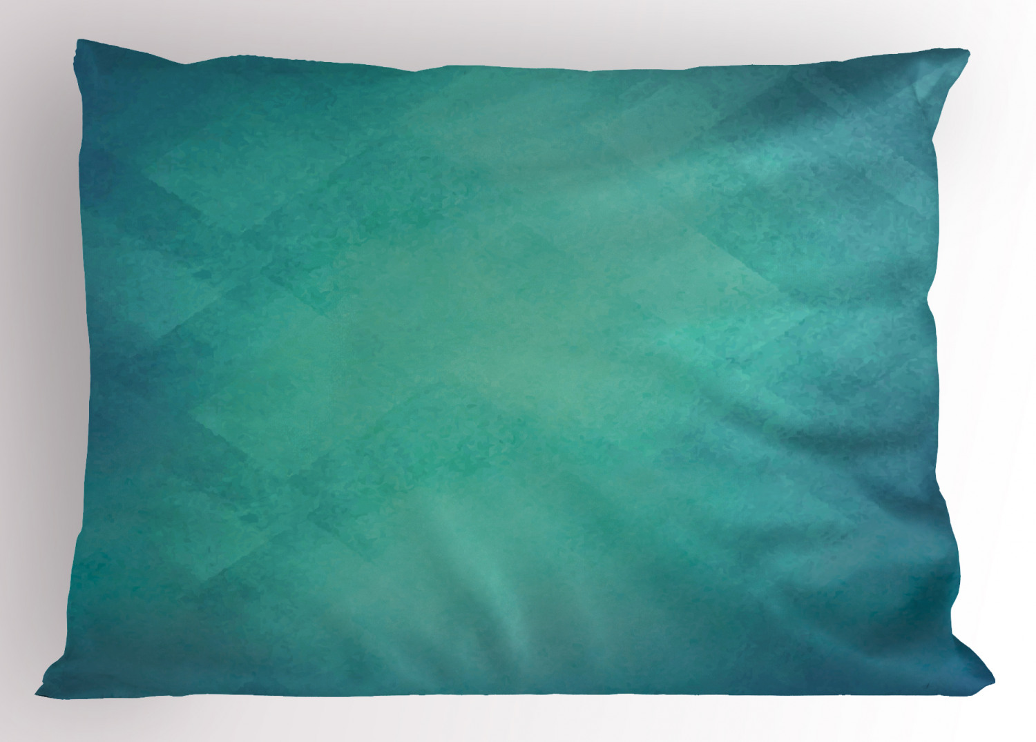 Teal Pillow Sham Retro Inspired Grunge Style Abstract Pattern Vintage