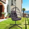 thumbnail image 2 of SEGMART Outdoor Hanging Egg Chair with Stand, Wicker Hanging Swing Chair with Steel Frame and UV Resistant Cushion, Hammock Basket Egg Chair, 350lbs Capacity for Indoor Outdoor Yard Balcony Patio, 2 of 9