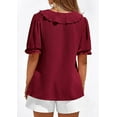 thumbnail image 5 of PRETTYGARDEN Women's Summer Dressy Casual Blouses Short Sleeve V Neck Ruffle Going Out Tops Shirt Trendy Spring Outfits, 5 of 10