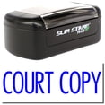 thumbnail image 1 of Slim Pre-Inked Narrow Font Court Copy Stamp, Slim 1444, Ultra Slim Design, Impression Size 1/2" by 1-3/4", Up to 25,000 Impressions - Blue Ink, 1 of 10