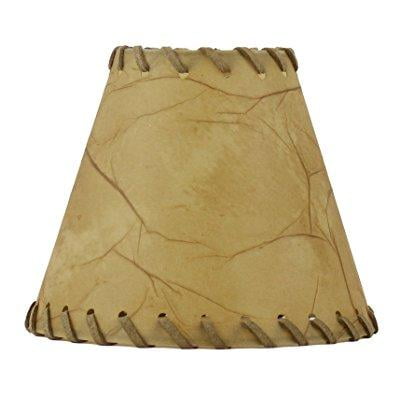 urbanest 1100504 chandelier lamp shades 6-inch, hardback, faux leather, laced trim, clip on