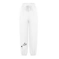thumbnail image 4 of ZQUUVOU Women's Harem Pants Cotton High Waist Yoga Boho Drawstring Elastic Printed Waisted Joggers with Pockets White B, 4 of 6