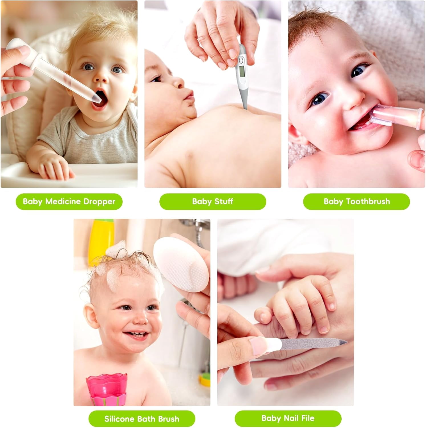 Baby Grooming and Healthcare Kit, Infant Safety Care Set with Hair Brush Comb Nail Clipper Nasal Aspirator,Baby Essentials Kit for Newborn Girls Boys