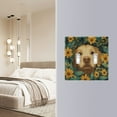 thumbnail image 4 of Yayeee Toggle Light Switch Wall Plate 2-Gang 4.56"x4.48" Decorative Outlet Cover, Flowers and Dog, 4 of 7