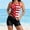 A65 Multicolor, variant on Xdegoge Tankini Sets for Women Scoop Neck Boyshort Bottoms Two Piece Bathing Suits Smooth Stars and Stripes Print Modest Athletic Beachwear
