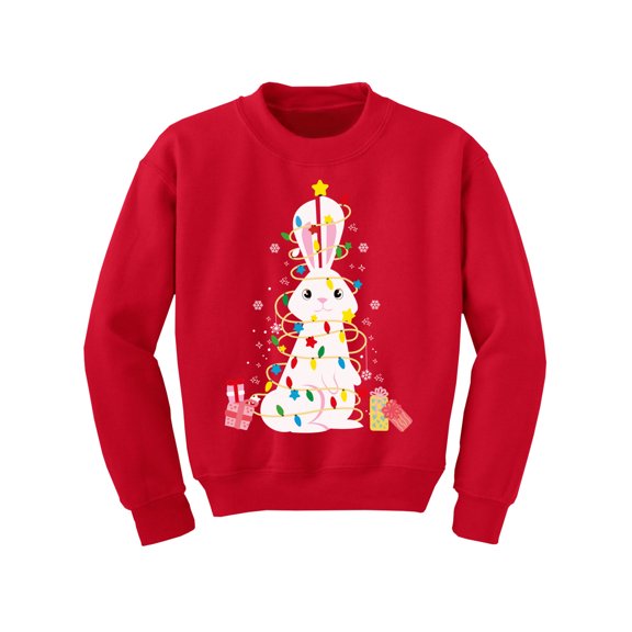 Awkward Styles Xmas Sweater for Boys Girls Kids Youth Rabbit Christmas Tree Sweatshirt