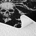 thumbnail image 5 of Homewish Halloween Gothic Skull Quilt King, Spider Floral King Coverlet Set, Black Gray, 3pcs 1 Bedspread and 2 Pillowcases, 5 of 7