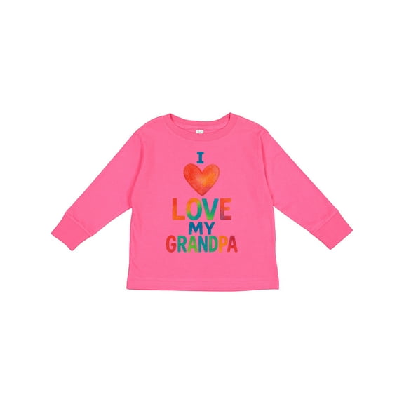 Inktastic I Love My Grandpa Colorful Heart Boys or Girls Long Sleeve Toddler T-Shirt