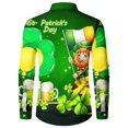 thumbnail image 4 of Mens Long Sleeve Tee Shirts Saint Patrick's Day Clover Print Irish Celebration Button Top, 4 of 4