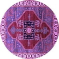 thumbnail image 1 of Ahgly Company Indoor Round Oriental Purple Industrial Area Rugs, 8' Round, 1 of 4