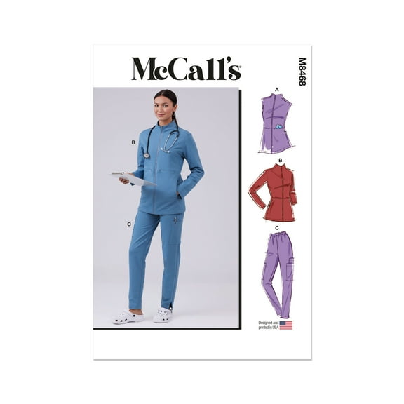 McCall's Sewing Pattern 8468 - Misses' Scrubs, Size: BB (L-XL-XXL)