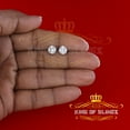 thumbnail image 2 of King Of Bling's Men's Hip Hop Iced Flower Cluster Sterling Silver Screw Back Stud Earrings, 2 of 12