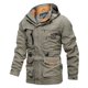 thumbnail image 4 of Chaqueta táctica con cremallera para hombre, cortavientos con múltiples bolsillos y capucha para exteriores, abrigo impermeable a la moda, ropa informal de primavera para acampar y viajar, 4 of 4