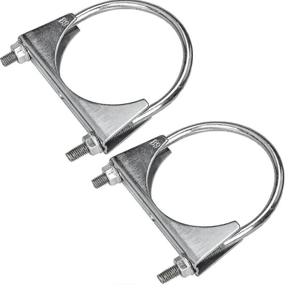 2pcs Exhaust Pipe Clamps, 89mm U Bolt Clamp Universal Exhaust Pipe Clamps For Pipe Fittings, Antenna Mount, Hose Clamp