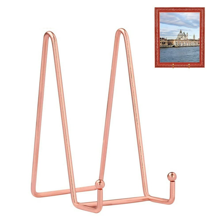 Plate Stands for Display - older Stand + Metal Frame holder stand Picture,  Decorative Plate, Book, Photo Easel,GoldSmall 