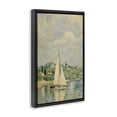 thumbnail image 2 of Stupell Industries Coastal Sailboat Beneath Swirling Clouds Black Floating Frame Canvas Art, 17 x 25, by Angie Hawke, 2 of 8
