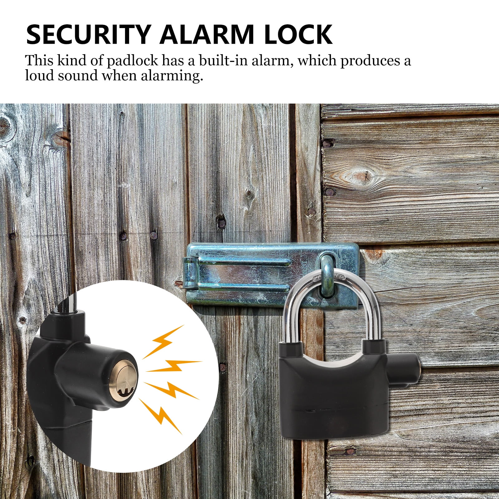 Omeite 2Pcs Universal Security Alarm Lock Bike Alarm Lock Durable U Bike Lock (Black)