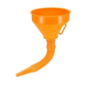 Uxcell Filter Funnel with Tube 6" Plastic Fuel Funnel for Petrol Engine Oil Water Gasoline Orange