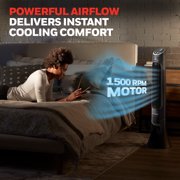 Honeywell 40 Black Quiet Set Oscillating Tower Fan, 30ft Air Circulation Power, 8 Speed, Auto off Timer, HYF290B