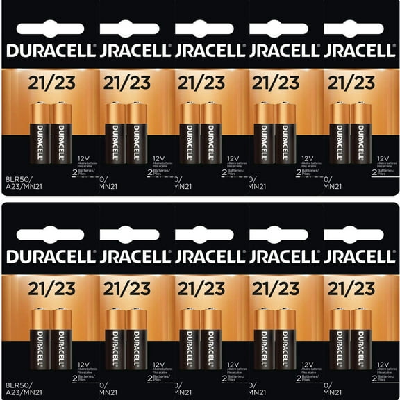 10 2 packs Duracell A23 Battery 12V 21/23, 223A, A23BP, GP23, MN21, 23GA, 23AE