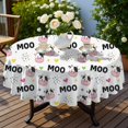 thumbnail image 4 of Cow and Heart White Pattern Round Tablecloth 70"x70", Wrinkle Resistant Wipeable Table Cover for Kitchen Dining Room Picnic Patio and Party, 4 of 6
