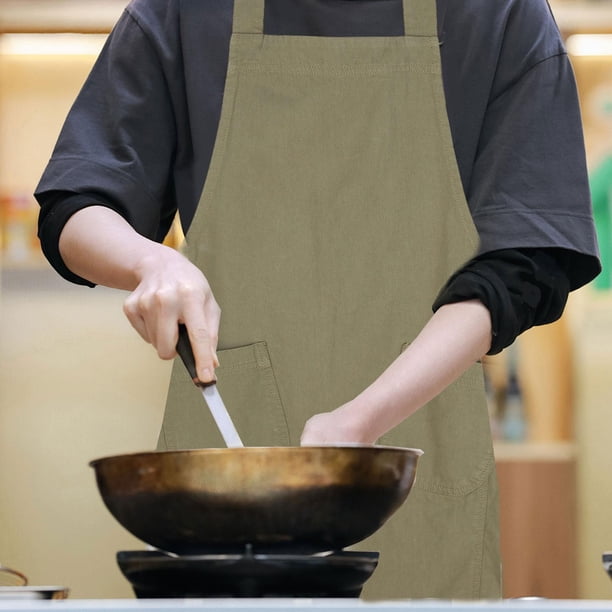 Delantal de Chef Macarena Algodón Lona con Pechera Verde