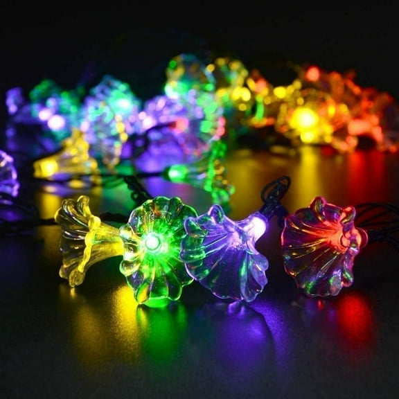 Solar String Lights Garden, 4.5m 20LED Solar Morning Glory Fairy String Lights Solar String Lights Outdoor Waterproof Solar Flower String Lights