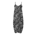 thumbnail image 4 of Lenago Robes d'Été Grande Taille pour Femmes Mode Été Sexy Bretelles Taille Mi-Haute Col en V Sans Manches Imprimé Slim Fête Plage Longue Robe Été Plage en Solde, 4 of 5