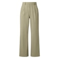 thumbnail image 7 of Htigea Women's Dress Pants Pleated Front Straight Leg Work Pants Solid Color High Waisted Business Office Trousers with Pockets Khaki S, 7 of 7