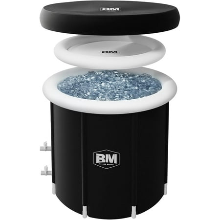 BEYOND MARINA Ice Bath Tub for Athletes Portable Cold Plunge Tub Outdoor, Inflatable Recovery Bathtub for Adults, Easy Install, 106 Gallons Capacity-2 Valves