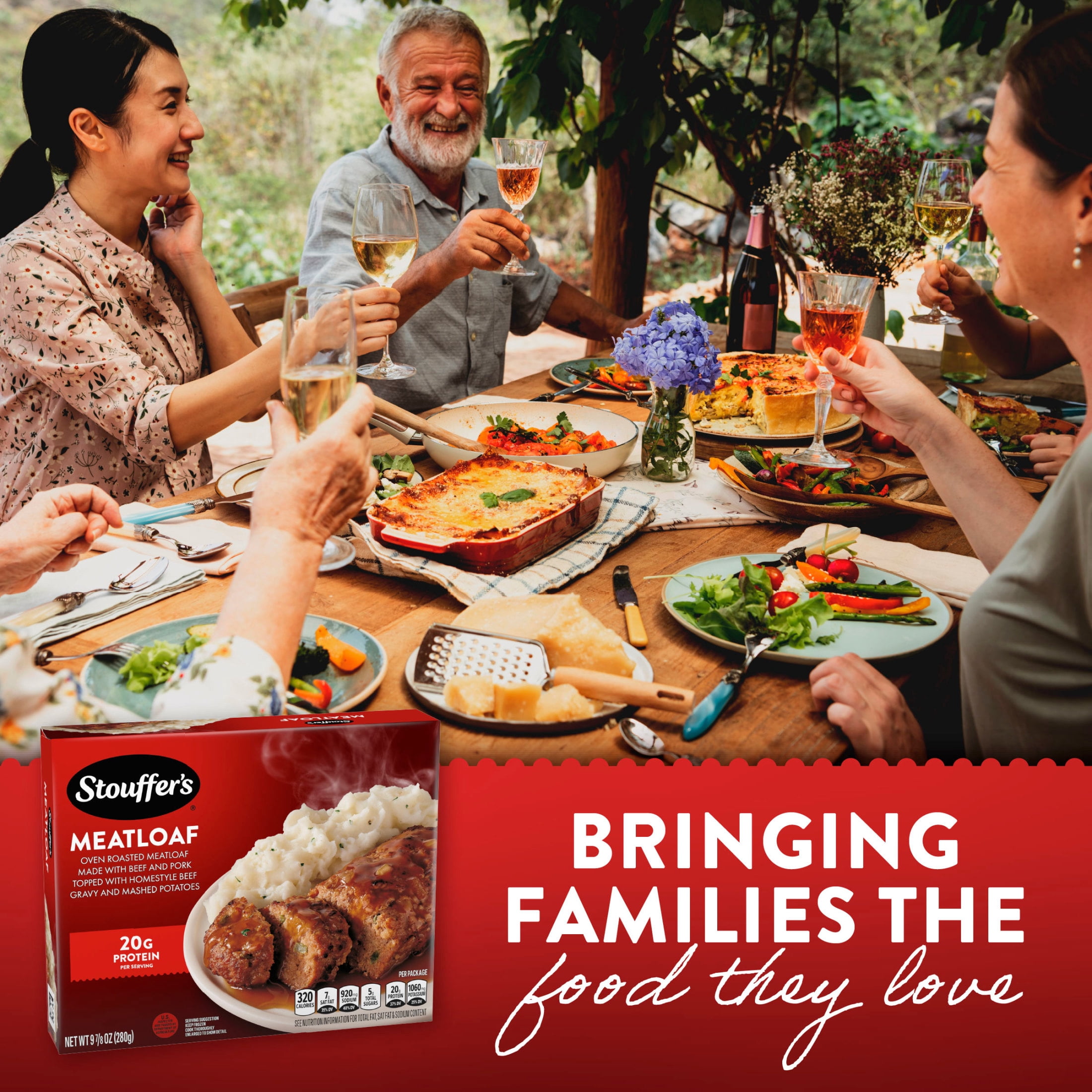 Stouffer’s Classic Meatloaf, Single Serve, Microwave Dinner, Meatloaf Frozen Dinner