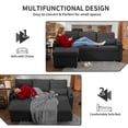 thumbnail image 5 of Sectional Sleeper Sofa L shaped Charging Couch with Usb Storage Chaise Reversible Pull Out Bed for Small Space, Dark Gray, 5 of 11