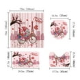 thumbnail image 3 of YiBai Love Valentine's Day Shower Curtain Four-piece Set Shower Curtain Four-piece Set Polyester Waterproof Bathroom Partition Curtain Toilet Mat, D, 3 of 6