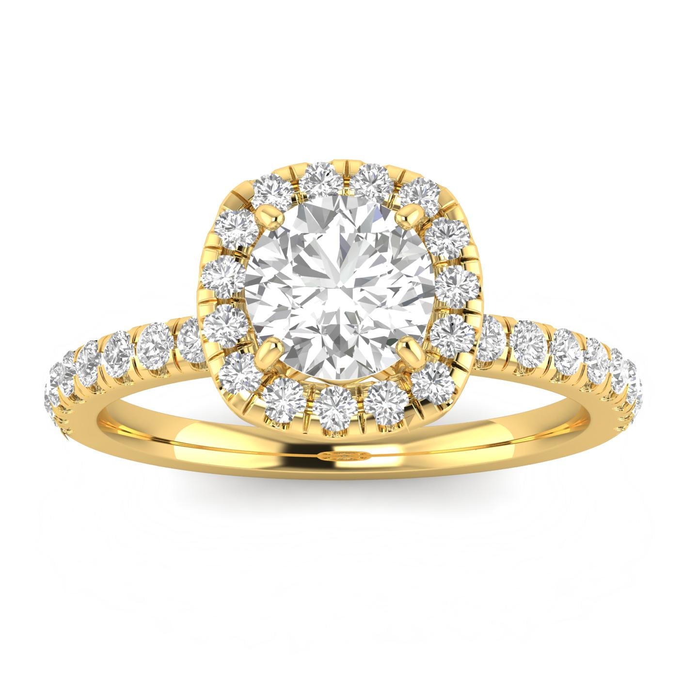 1.00ctw Diamond Halo Engagement Ring in 14k Yellow Gold