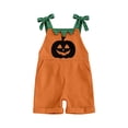 thumbnail image 4 of Kids Halloween Outfit Sleeveless Overalls Jumpsuit Adjustable Strap Shorts Pumpkin Kids Halloween Outfit Size 1-7 Years, 4 of 4