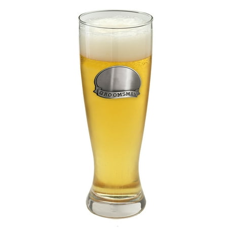 Personalized Pewter Medallion - Personalized 20 oz Pewter Medallion Pilsner