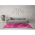 thumbnail image 3 of Ahgly Company Indoor Round Abstract Pink Modern Area Rugs, 4' Round, 3 of 4