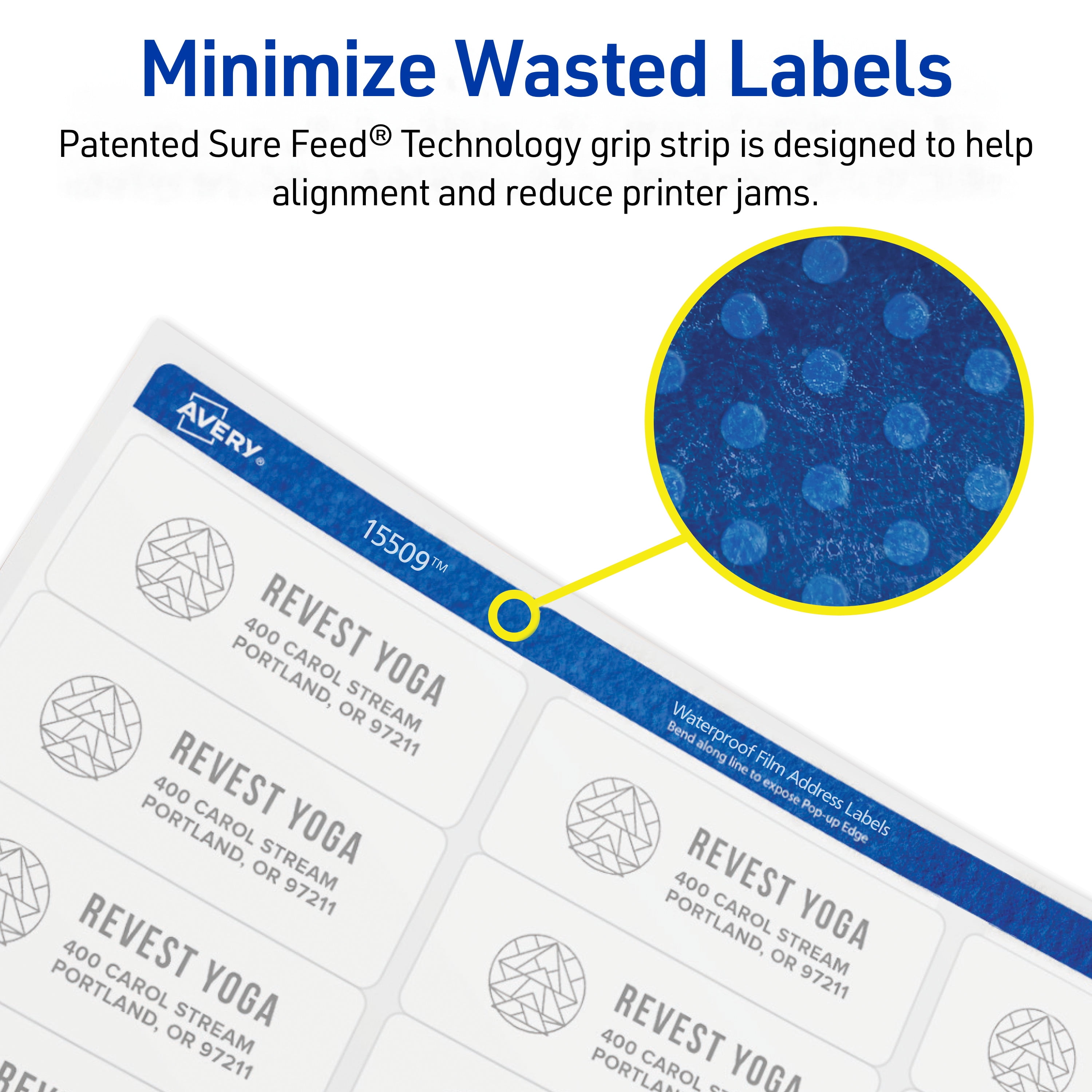 Avery Waterproof Address Labels, 1" x 2-5/8", 300 Labels (15509)
