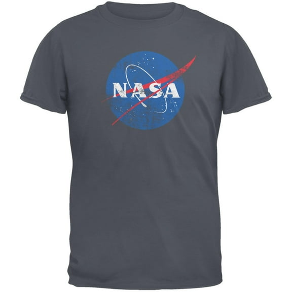 NASA Distressed Logo Charcoal Youth T-Shirt - Youth Medium