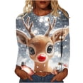 thumbnail image 2 of Plus Size Fall Tops Christmas Blouses 3/4 Sleeve Shirt Holiday Party Ready Loose Fit Soft Stretch Comfort Wear Tunic Tops, 2 of 5