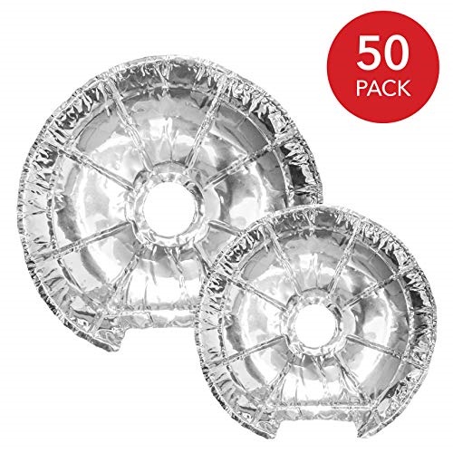 Electric stove burner covers (50 pack) disposable aluminum foil 6 inch
