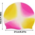 thumbnail image 3 of Silicone Swim Cap, Swim Hat, Comfortable Ear Protection Hat 3D Ergonomic Design, Water Sports Head Movement, Keeps Short or Medium Hair Dry, Color4, 3 of 5