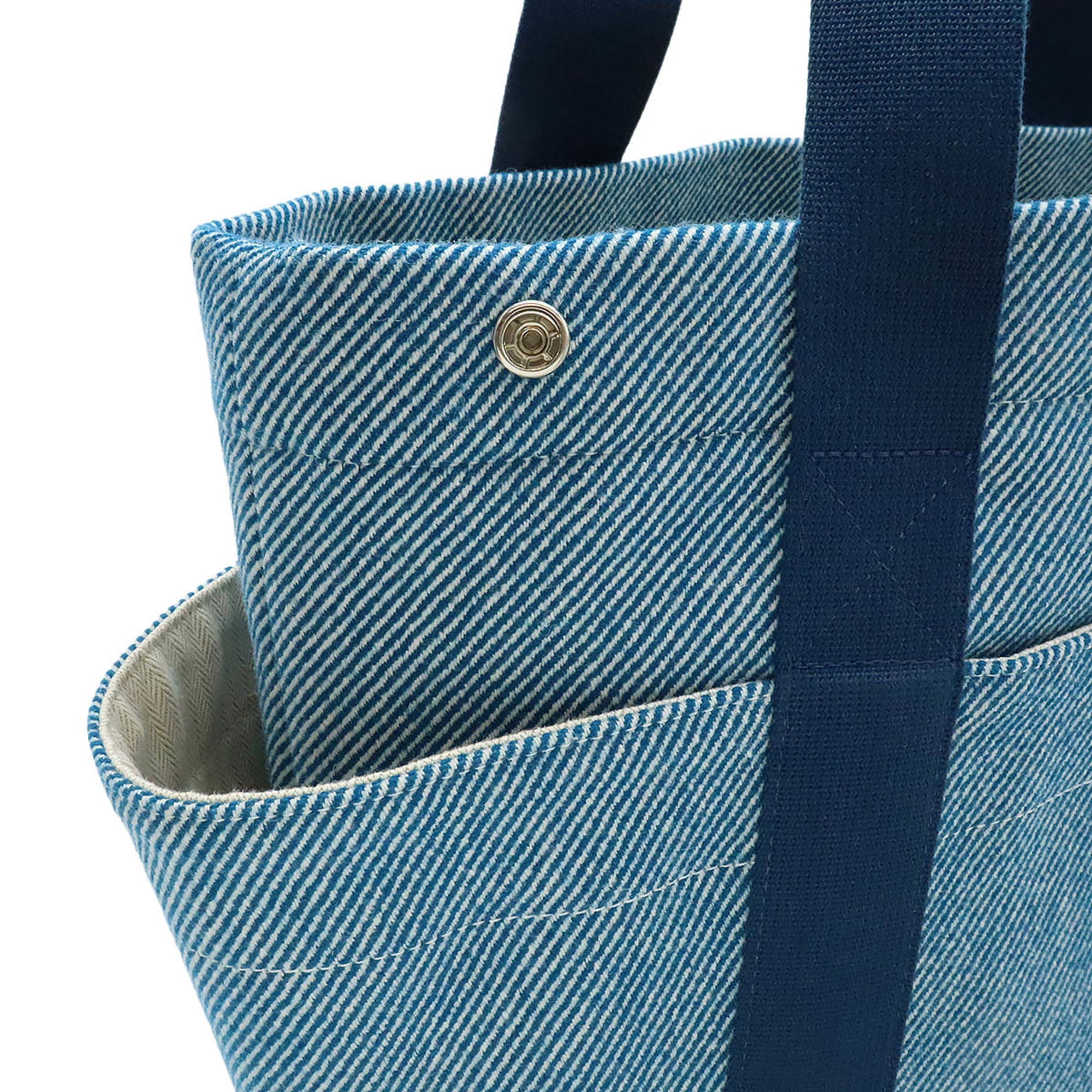 Pre-Owned HERMES Animonatte Diaper Bag Tote Shoulder Horse Wool Blue Pants (Diaper changing mat...