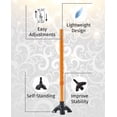 thumbnail image 3 of Orange Adjustable Cane for Men & Women - Lightweight & Sturdy Offset Walking Stick - w/Quadruple Tip - Mobility Aid for Elderly, Seniors, 3 of 5