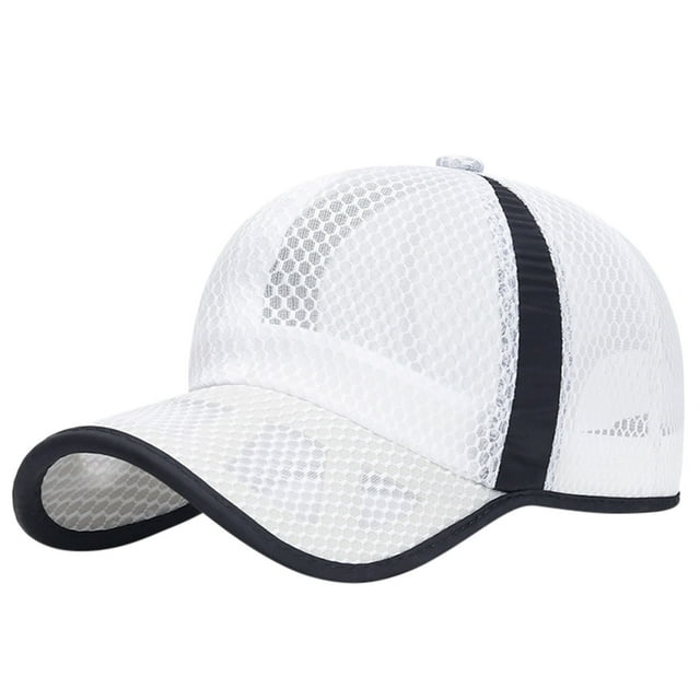 Up To $10 Baseball Caps White Unisex Classic Low Profile Mesh Baseball Cap Soft Unconstructed Adjustable Size Dad Hat