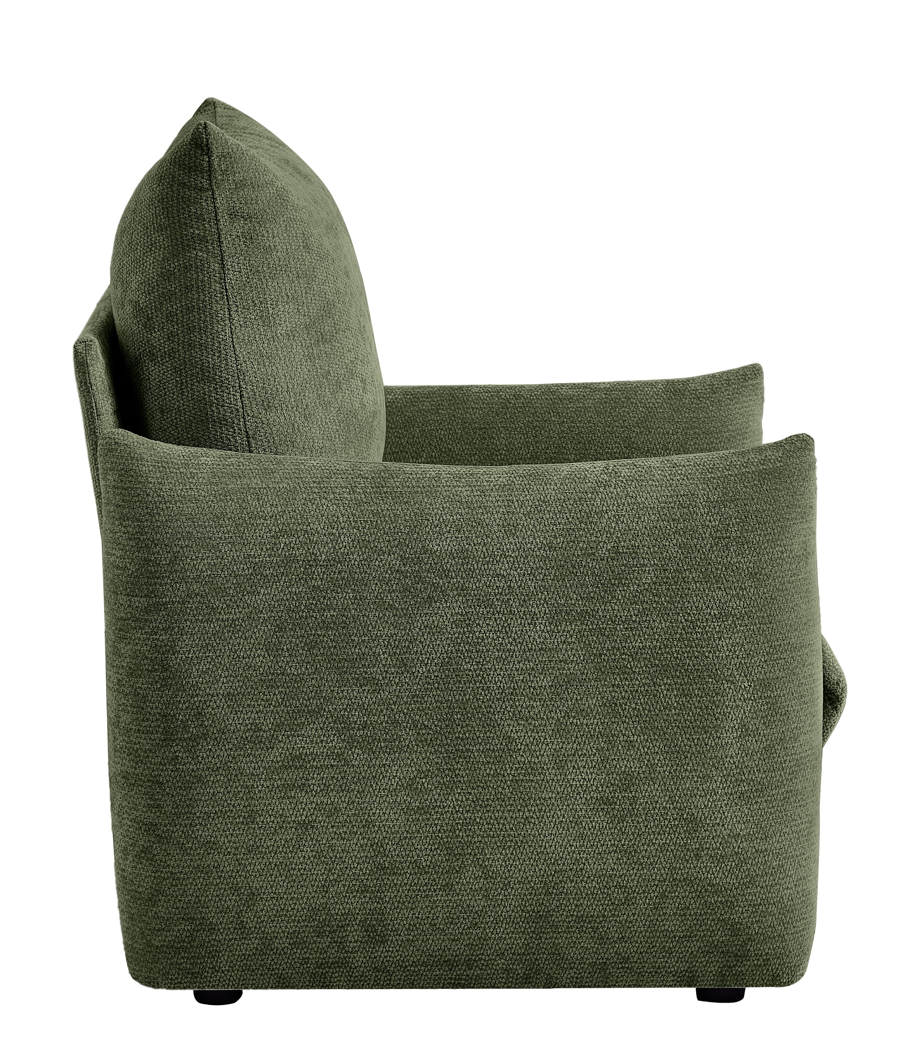 34.3-Inch Chenille Accent Chair with Plush Cushion and Solid Wood Frame, Oversized Upholstered Lounge Chair for Living Room and Small Space, Green
