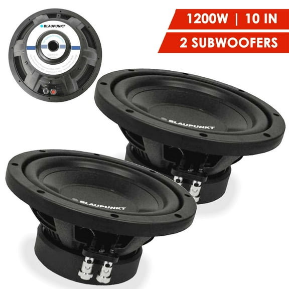 NEW BLAUPUNKT GBW101 Car Audio 10" 1200 Watt Single Voice Coil Subwoofer- 1 Pair Bundle