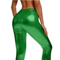 thumbnail image 5 of LEKWK Leather Pants for Women Slim Fit Shiny Stretchy High Waisted Faux Leather Pants Sleek Chic Pleather Pants with Pockets for Party Club Night, 5 of 6